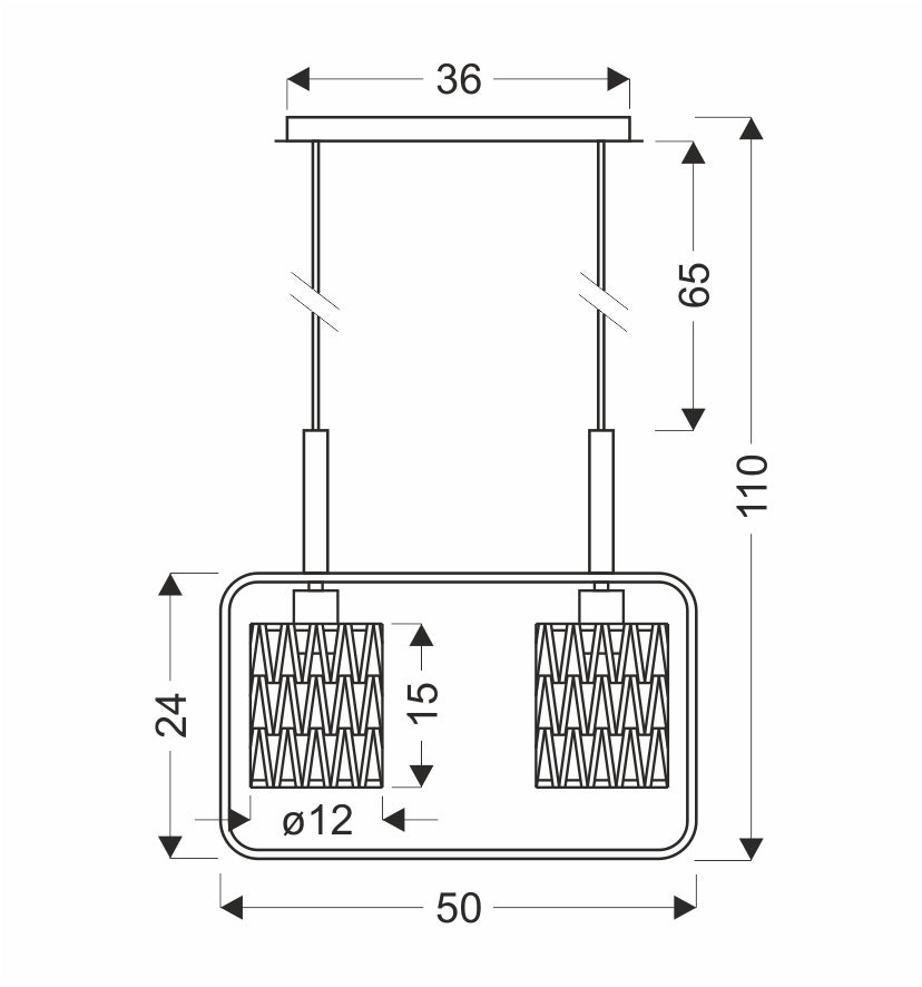 CROWN lampa wisząca czarny 2x40W E27 abażur beżowy