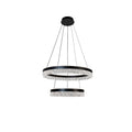 Lampa wisząca FROZI w stylu glamour – czarny klosz z kryształkami – nowoczesny żyrandol LED do luksusowego salonu