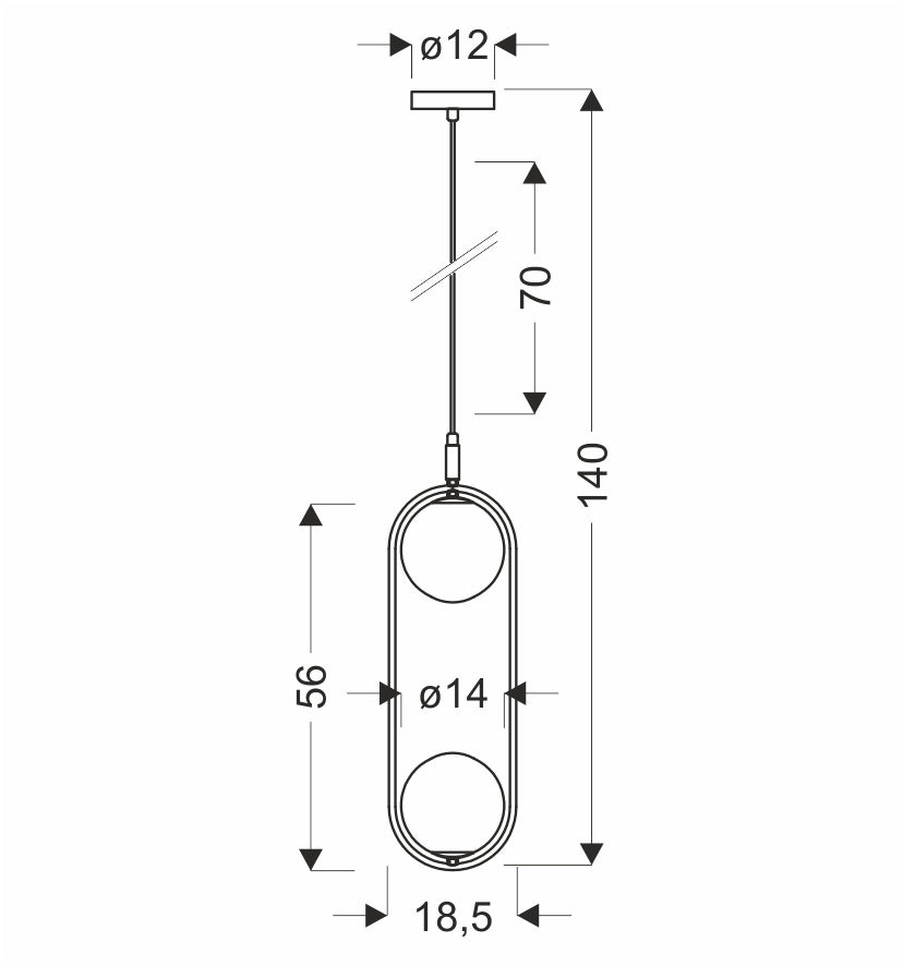 Lampa wisząca CORDEL elegancka - czarna z grafitowymi kloszami kulkami - minimalistyczne oświetlenie salonu 2x G9 LED