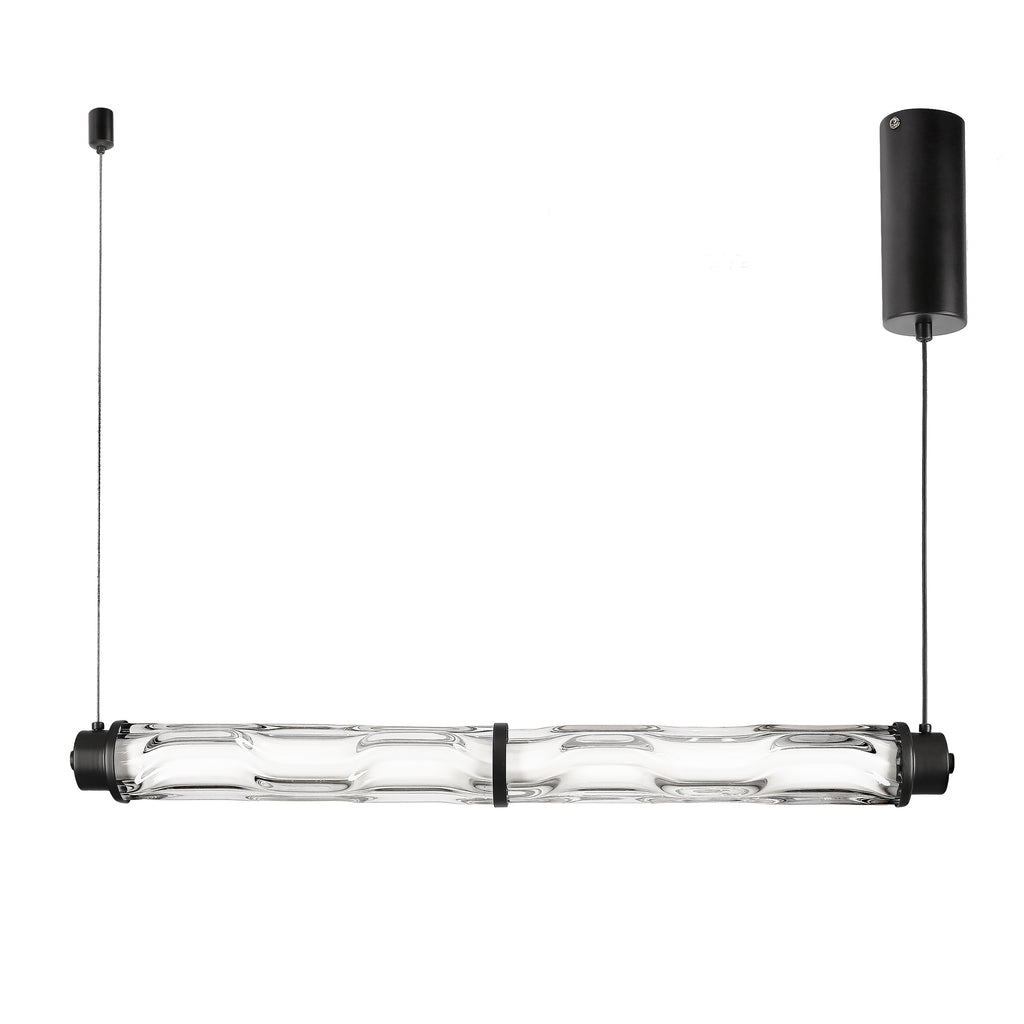 CORTE lampa wisząca pozioma czarny matowy 18W LED 3000K klosz bezbarwny