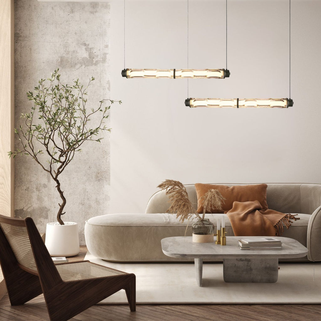 CORTE lampa wisząca pozioma czarny matowy 18W LED 3000K klosz bezbarwny