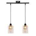 DUCATO lampa wisząca czarny +złoty 2x40W E27 klosz bursztynowy