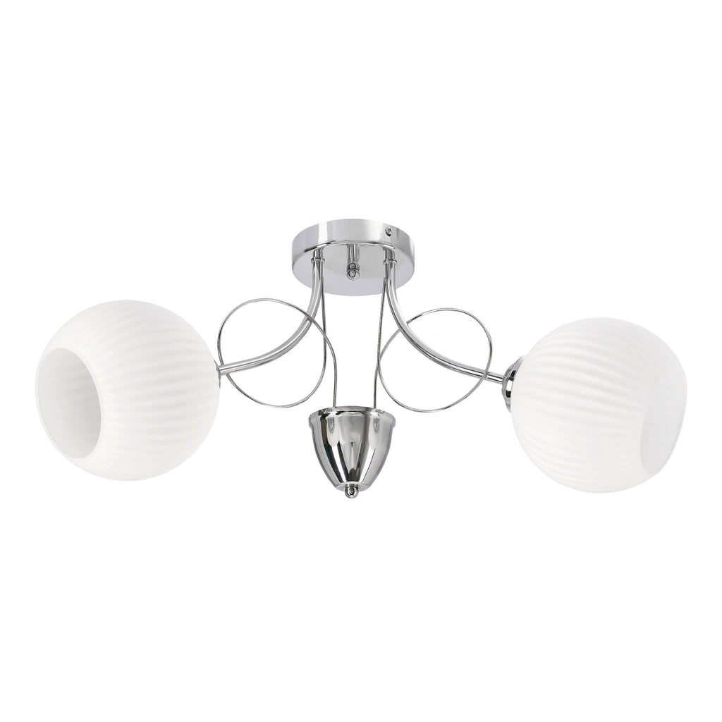 TARTINE lampa sufitowa chromowy 2x40W E27 klosz biały
