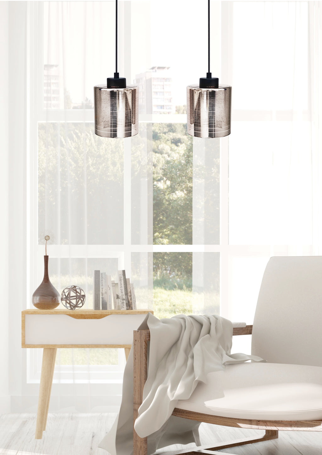COX lampa wisząca 2x60W E27 chrom