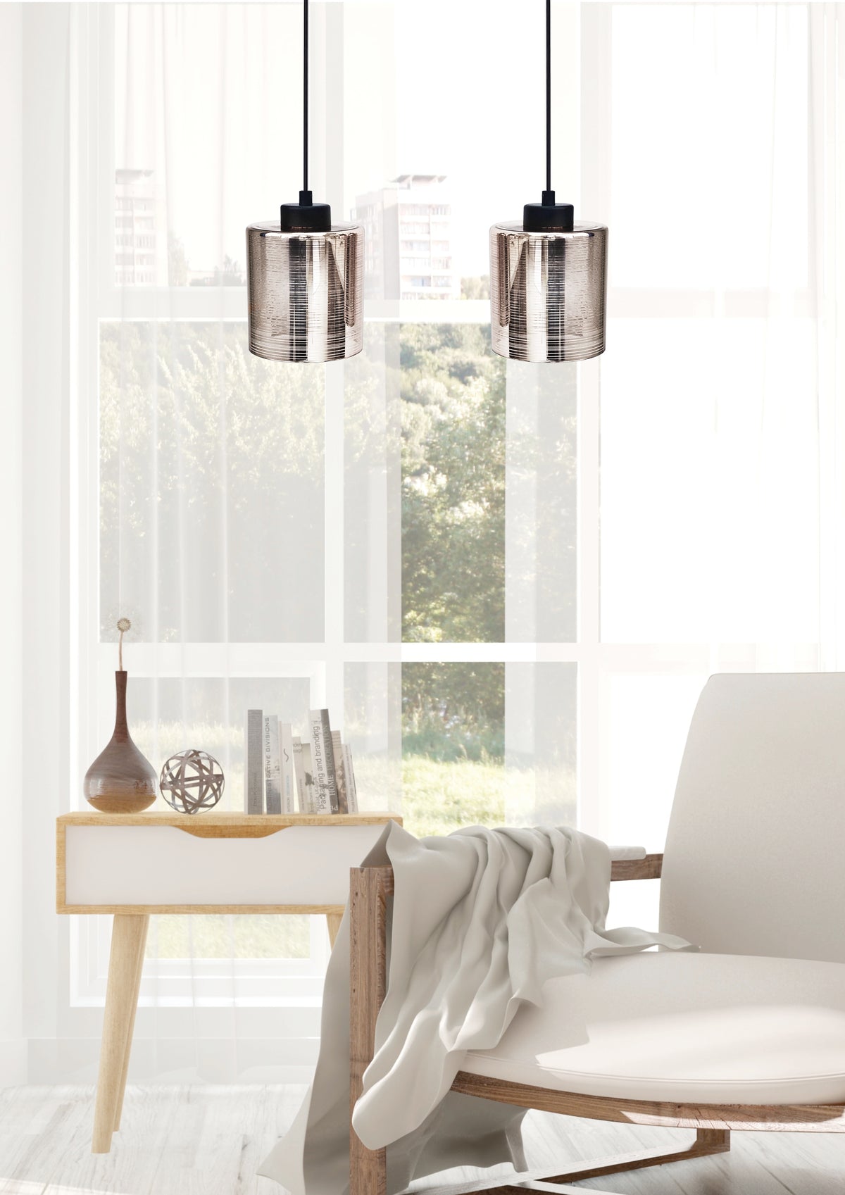 COX lampa wisząca 2x60W E27 chrom