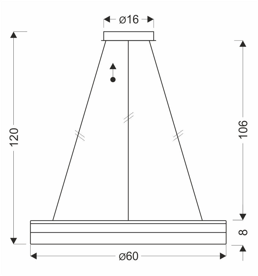 GLORIS lampa wisząca kawowy 36W LED 3000, 4500, 6500K kryształki bezbarwne