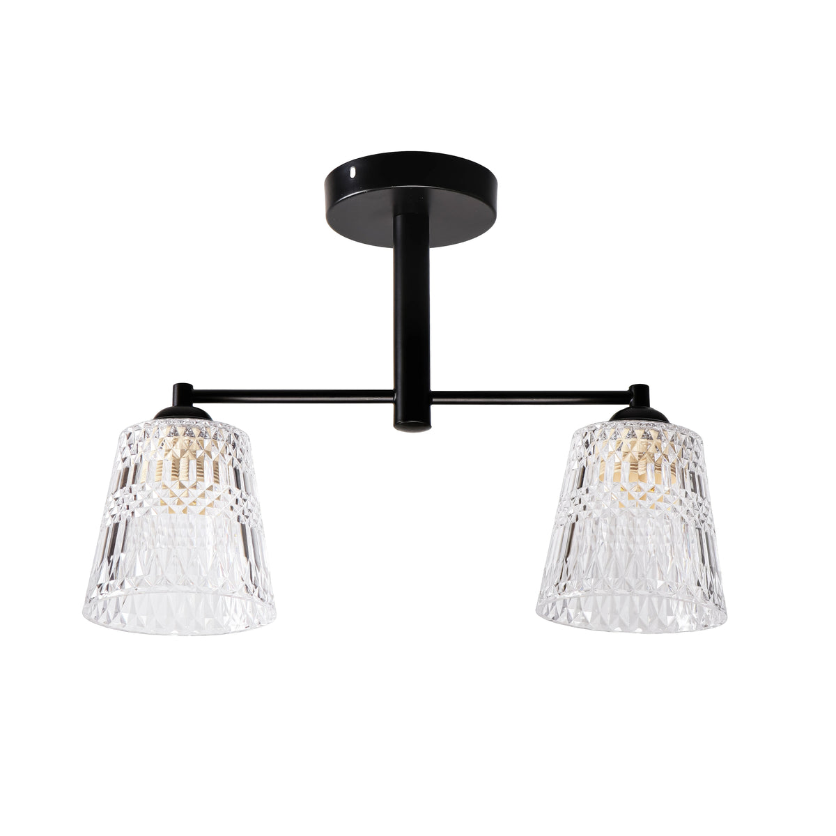 KAIR lampa wisząca czarny 2x40W E27 klosz bezbarwny