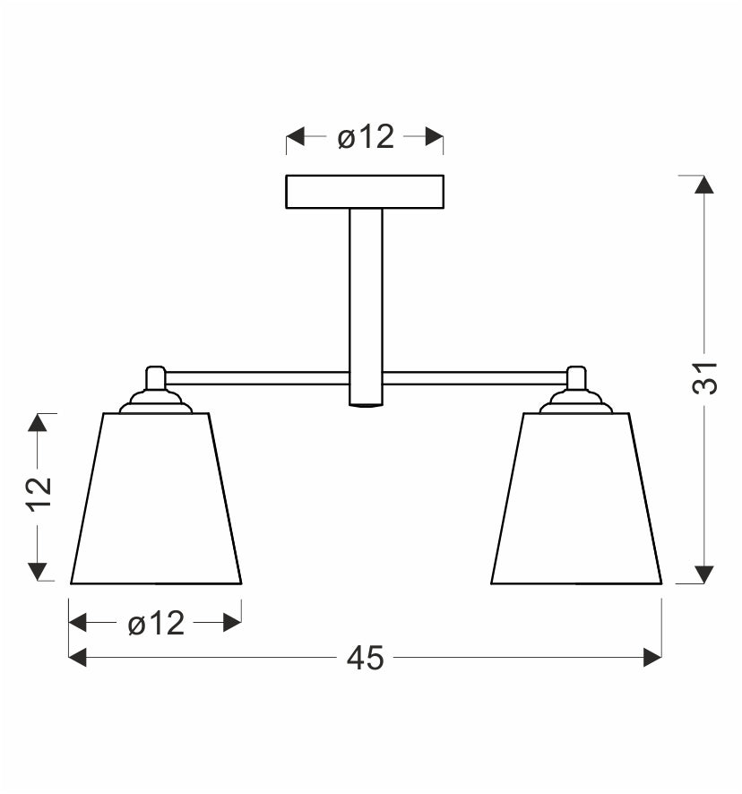 KAIR lampa wisząca czarny 2x40W E27 klosz bezbarwny