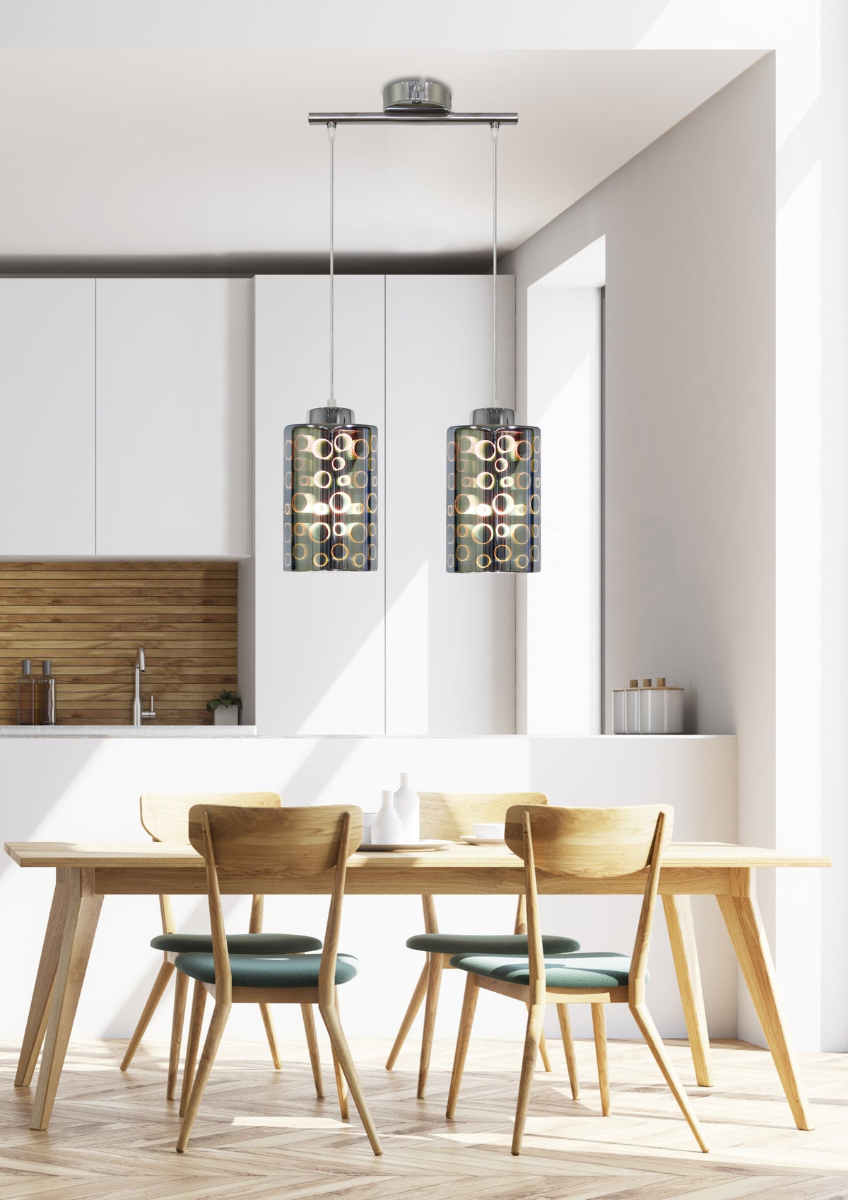 NOCTURNO lampa wisząca 2x40W E27 chrom