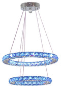 LORDS lampa wisząca 40 owalny podwójny 27W LED rgb chrom z pilotem