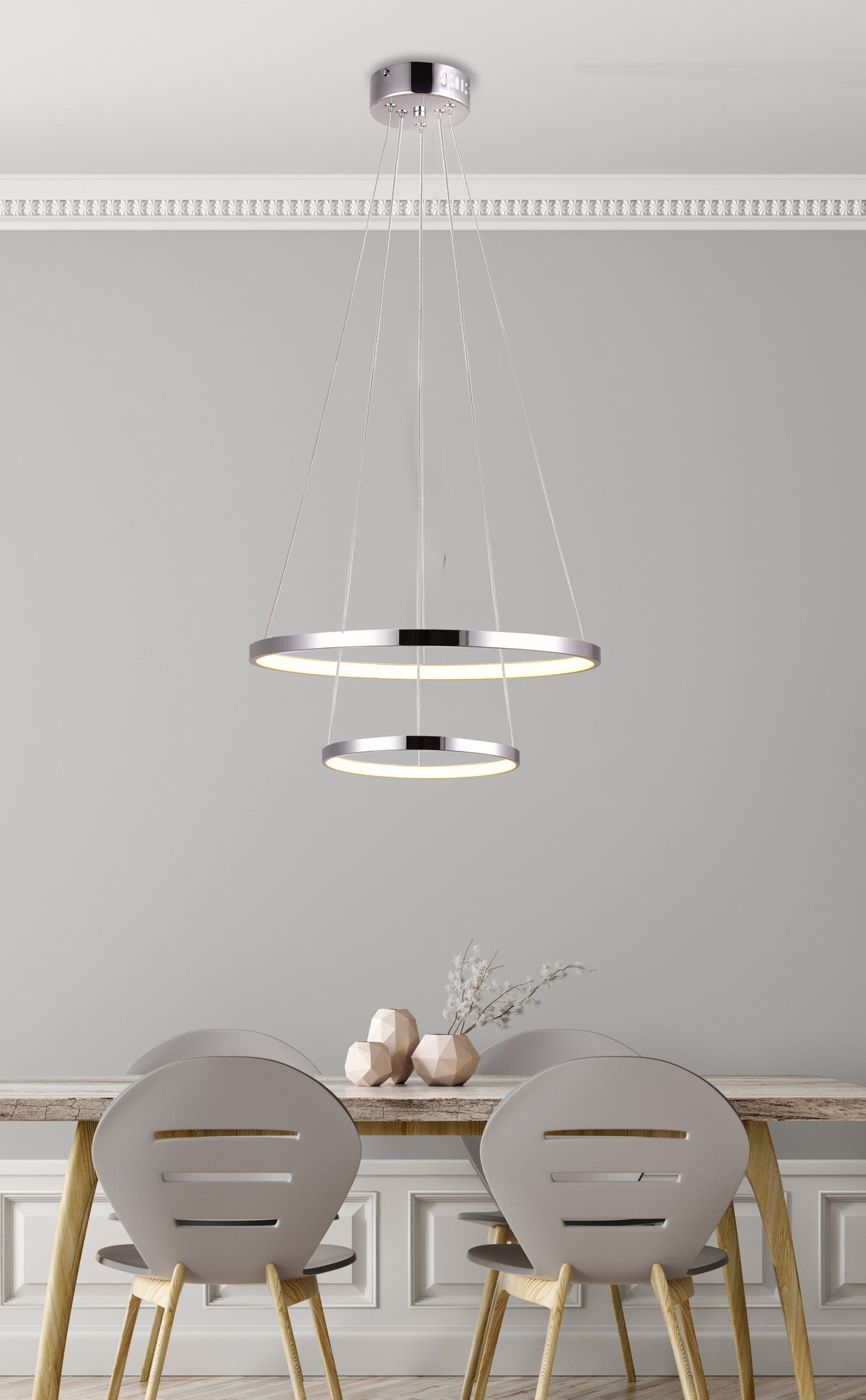 LUNE lampa wisząca 50 okrągły podwójny 40W LED 4000k chrom