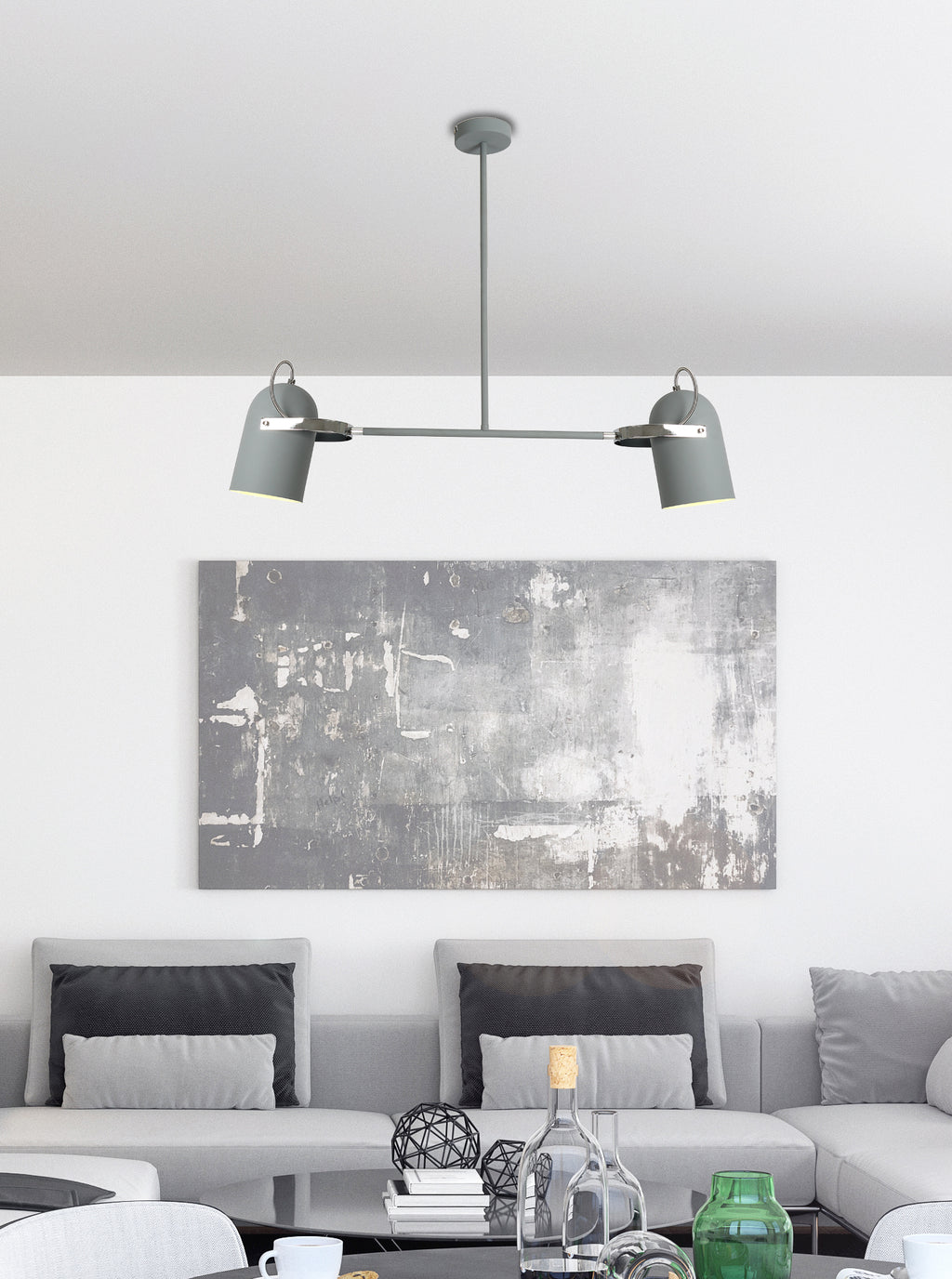 GRAY lampa wisząca 2x40W E27 szary