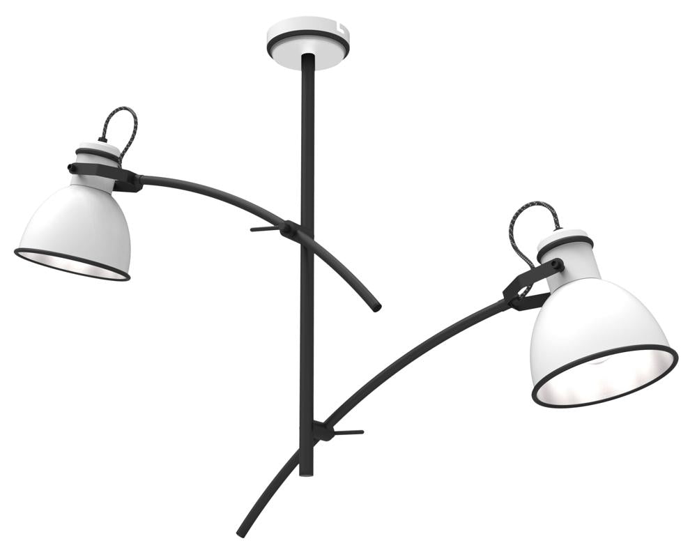 ZUMBA lampa wisząca 2x60W E27 biały+czarny