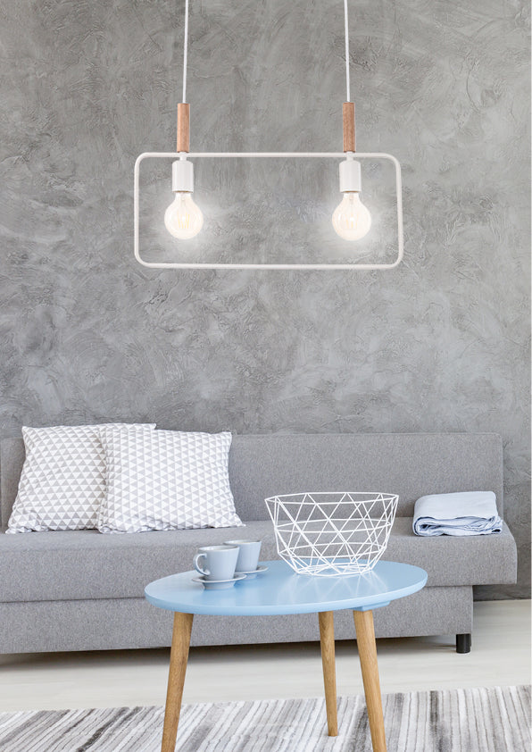 FRAME lampa wisząca 2x60W E27 biały