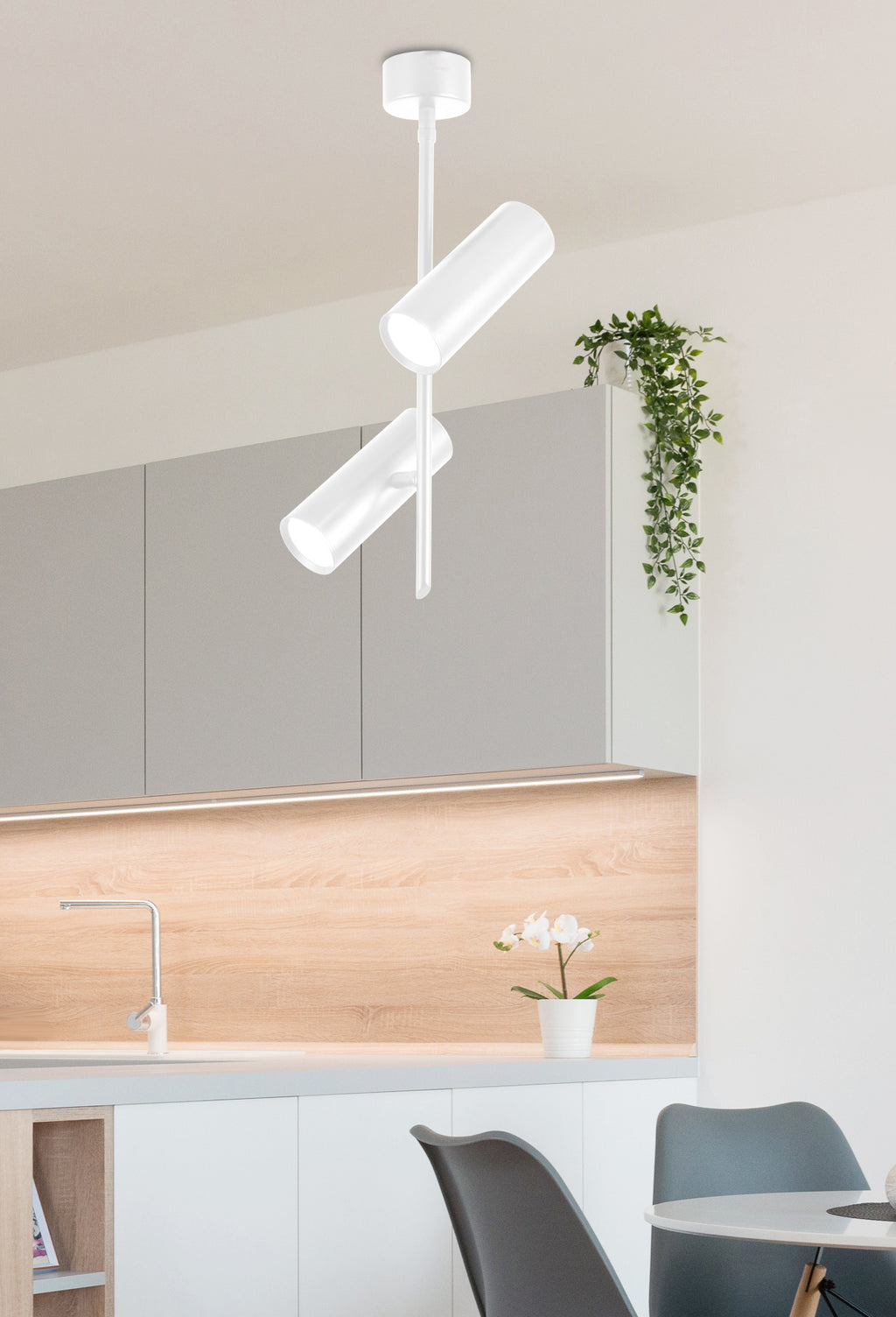 lampa wisząca tuba 2x5W LED biały 4000k