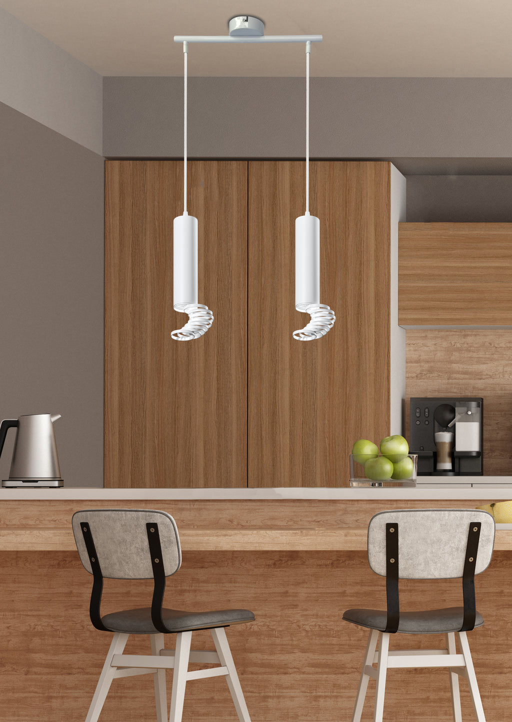 lampa wisząca tuba 2x50W GU10 6/30 biały
