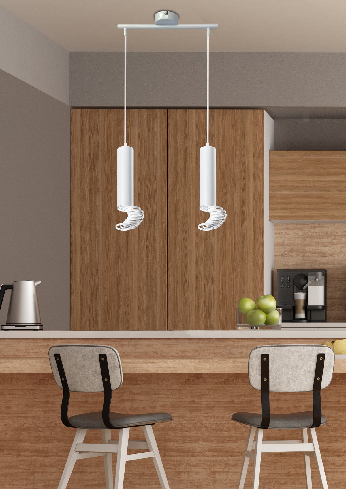 lampa wisząca tuba 2x50W GU10 6/30 biały
