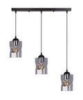 Felis lampa wisząca czarny 3x60W E27 klosz dymiony