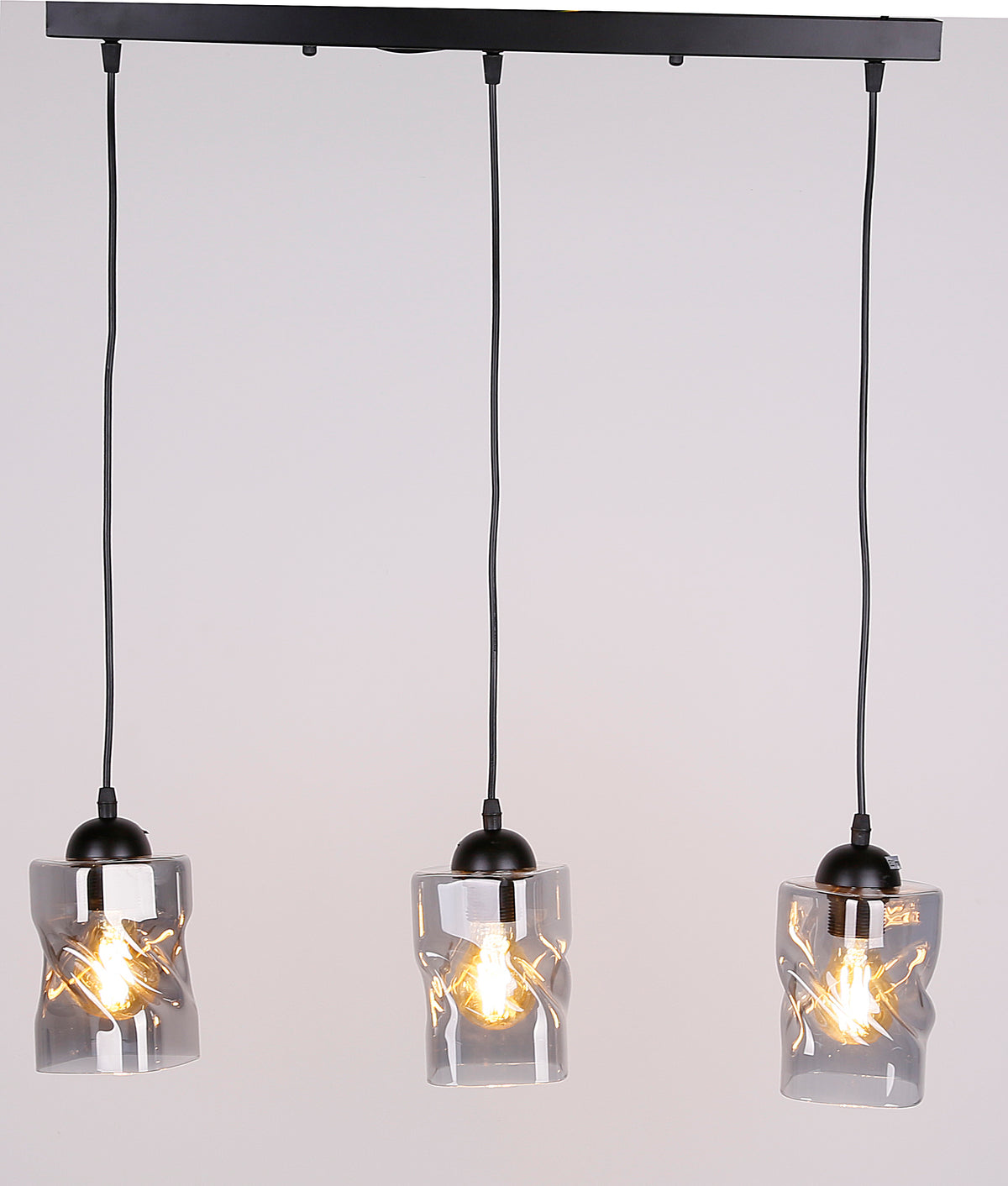 Felis lampa wisząca czarny 3x60W E27 klosz dymiony