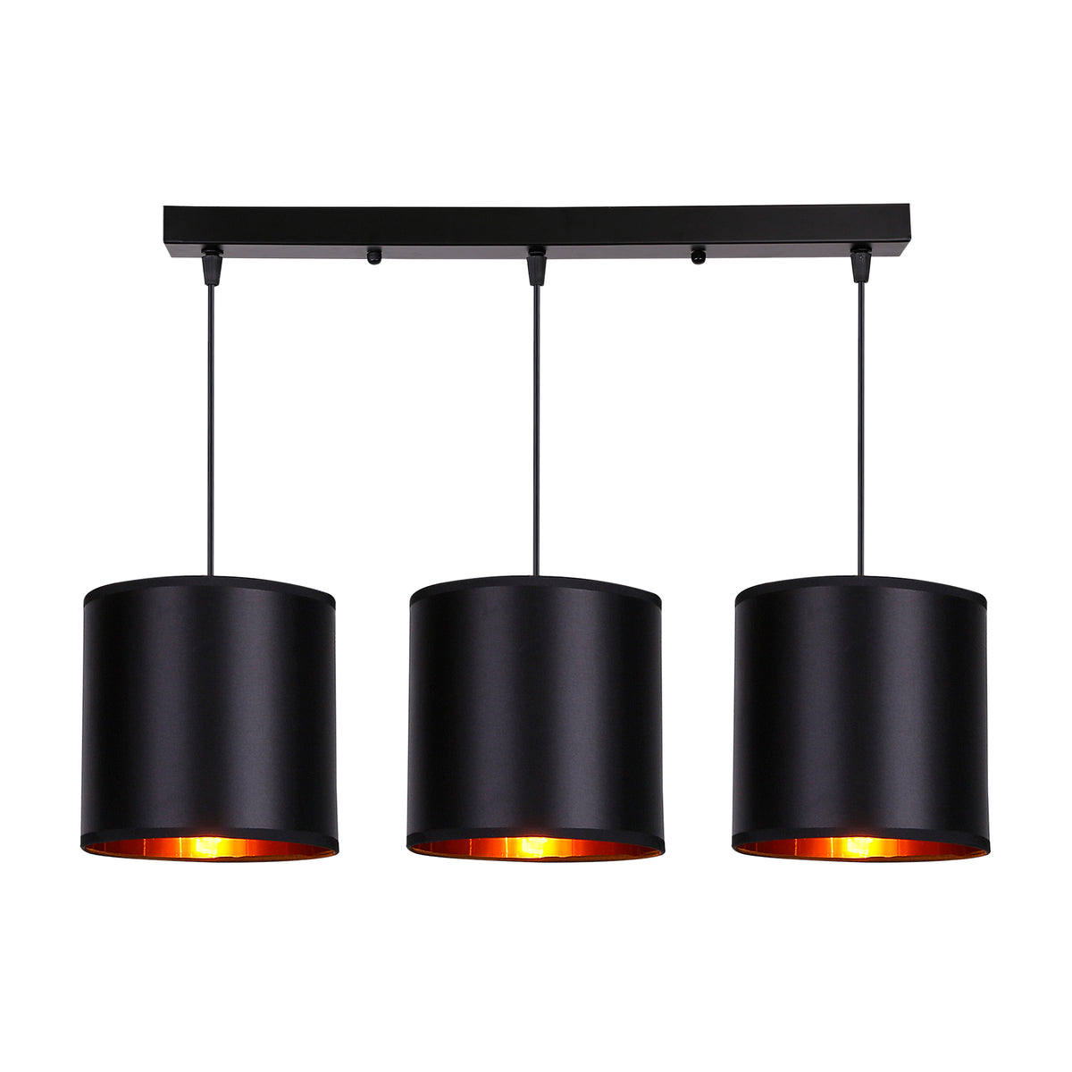 Candida lampa wisząca czarny 3x40W E27 abażur czarny