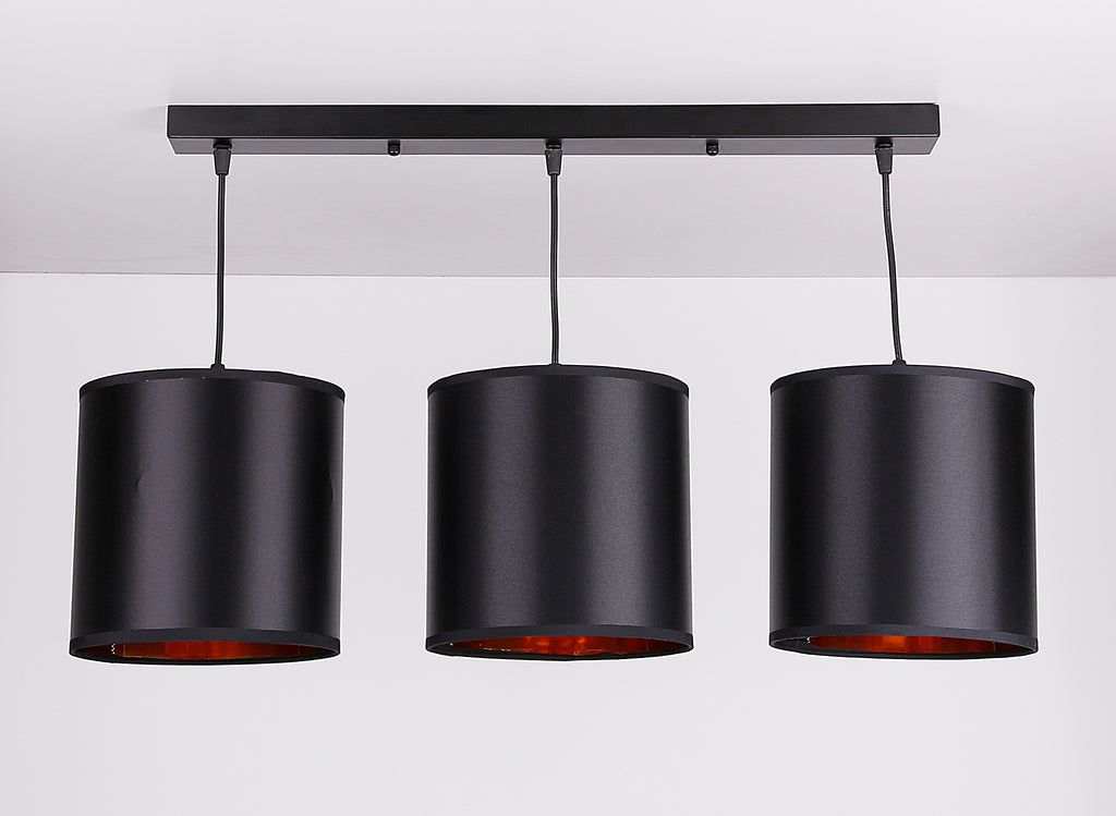 Candida lampa wisząca czarny 3x40W E27 abażur czarny