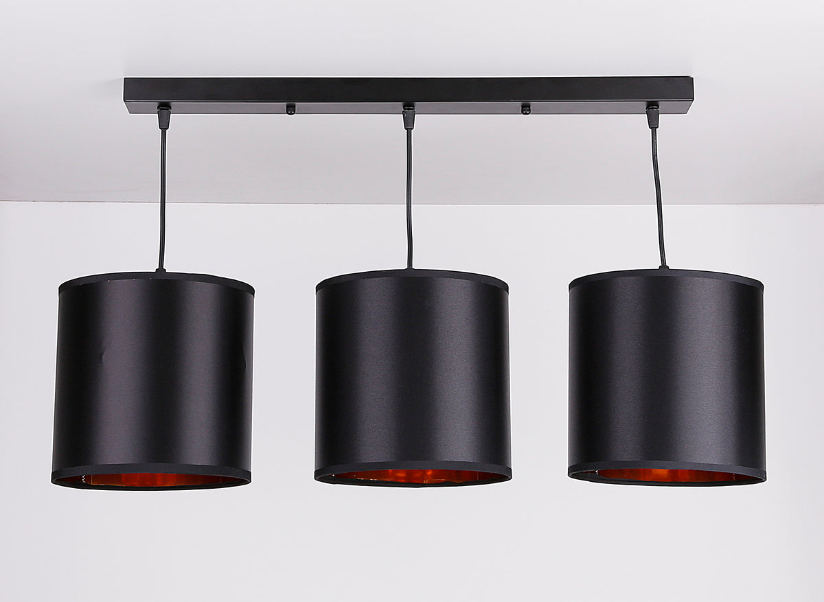 Candida lampa wisząca czarny 3x40W E27 abażur czarny