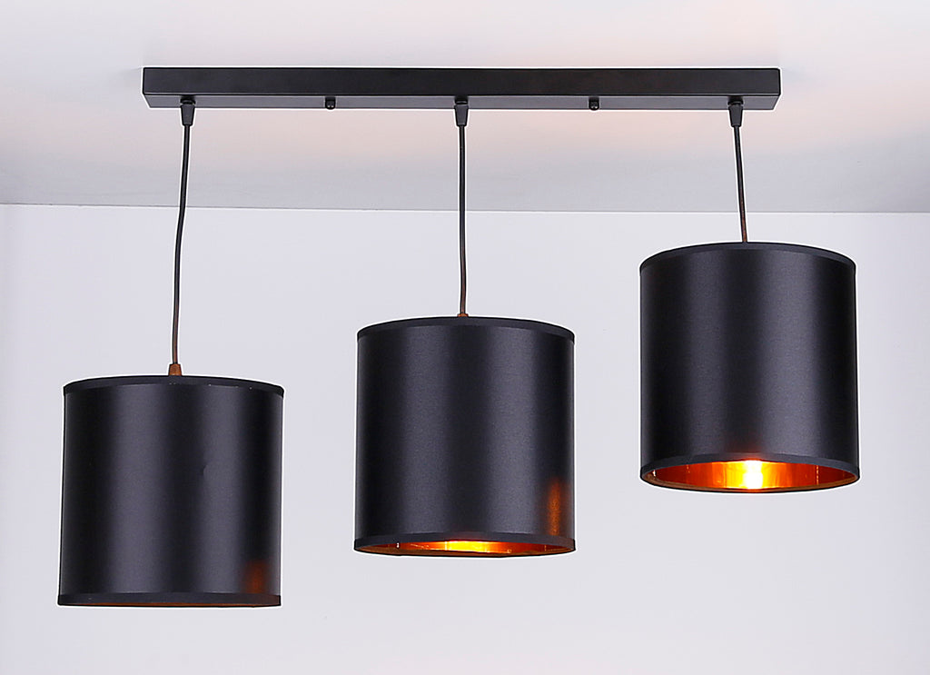 Candida lampa wisząca czarny 3x40W E27 abażur czarny