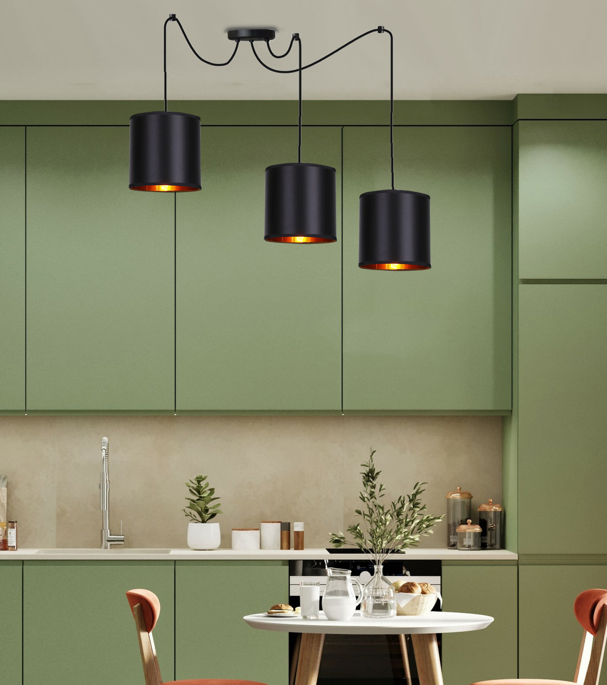 Candida p lampa wisząca czarny 3x40W E27 abażur czarny