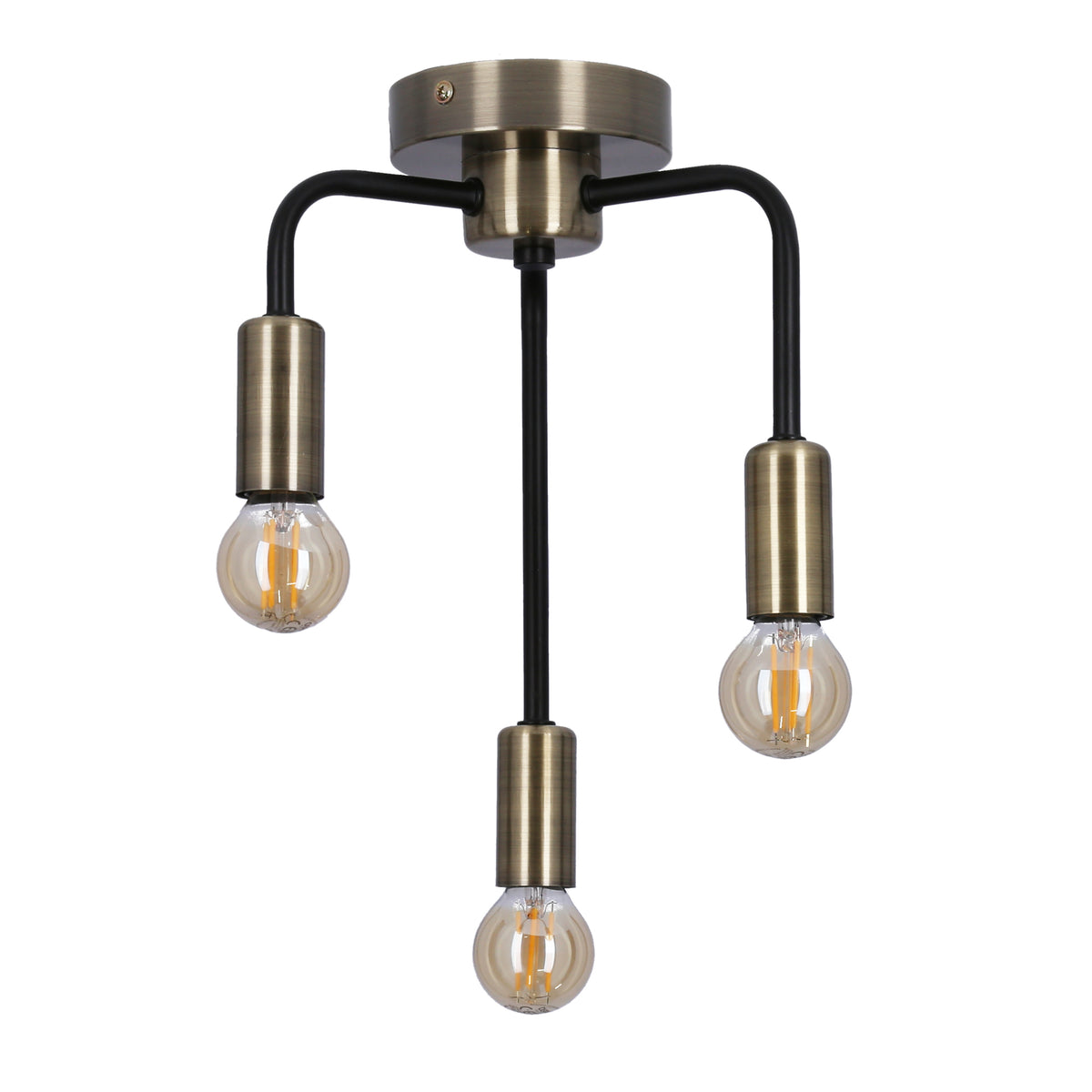 Saga lampa sufitowa patyna+matowy czarny 3x40W E14