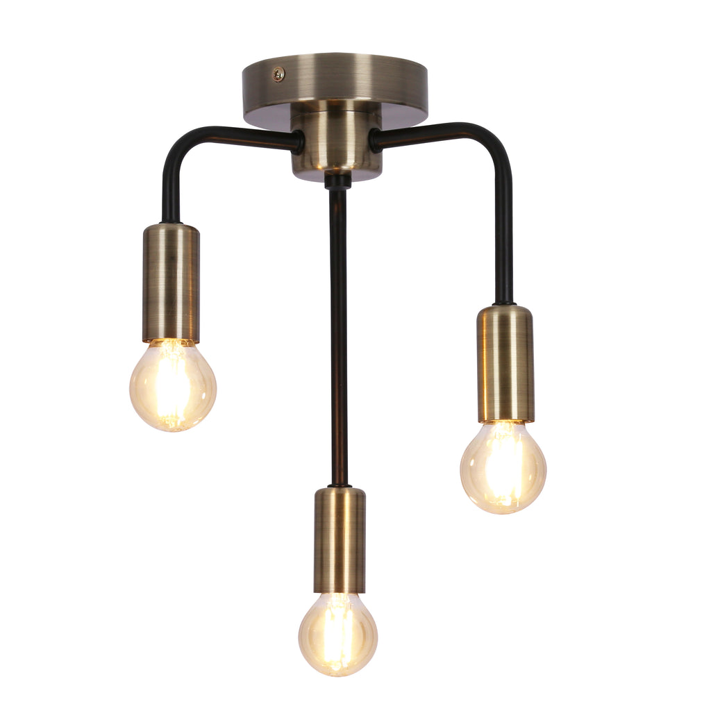 Saga lampa sufitowa patyna+matowy czarny 3x40W E14