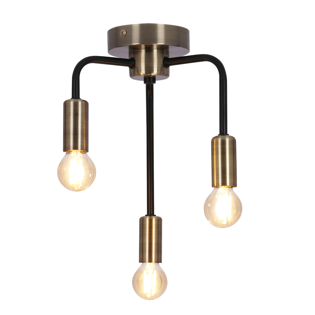 Saga lampa sufitowa patyna+matowy czarny 3x40W E14
