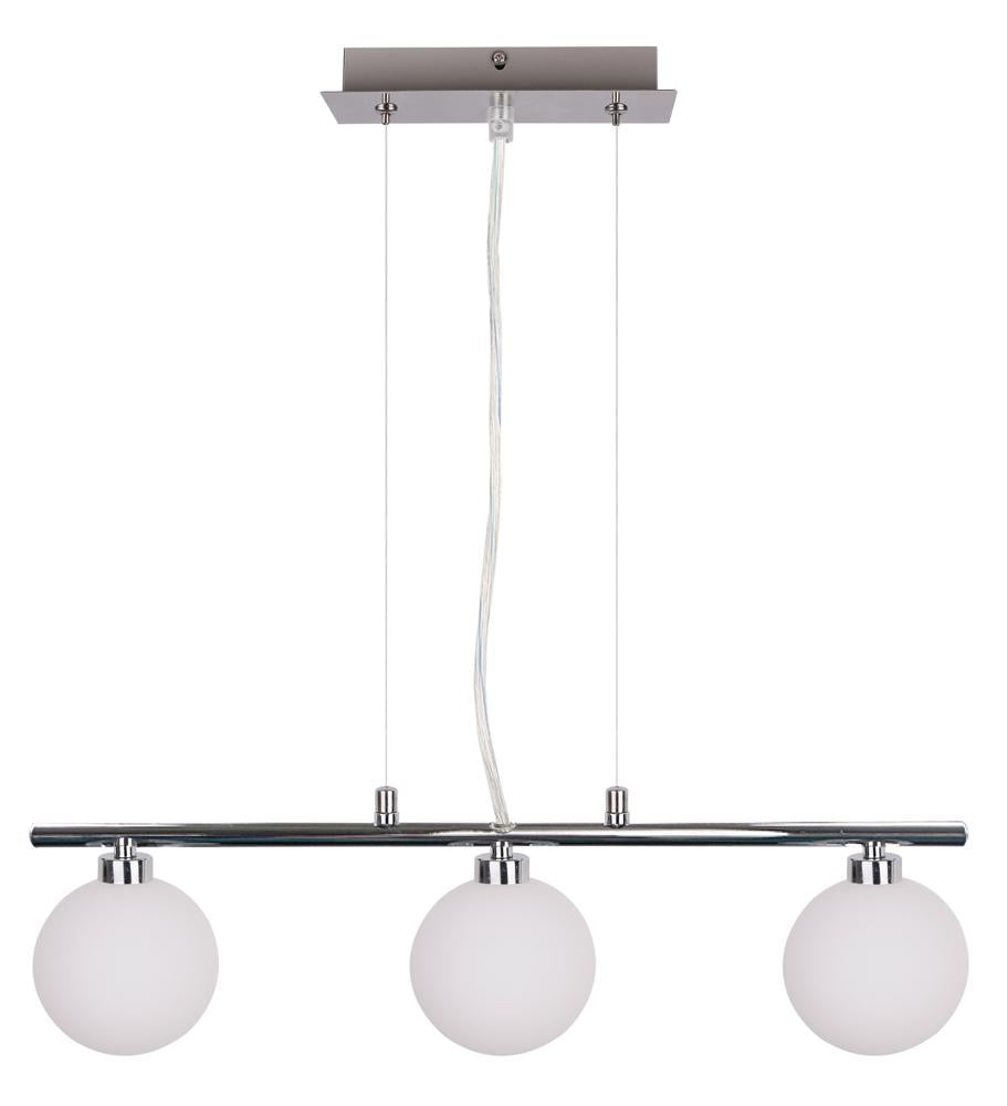 Raisa lampa wisząca chromowy 3x40W G9 klosz biały