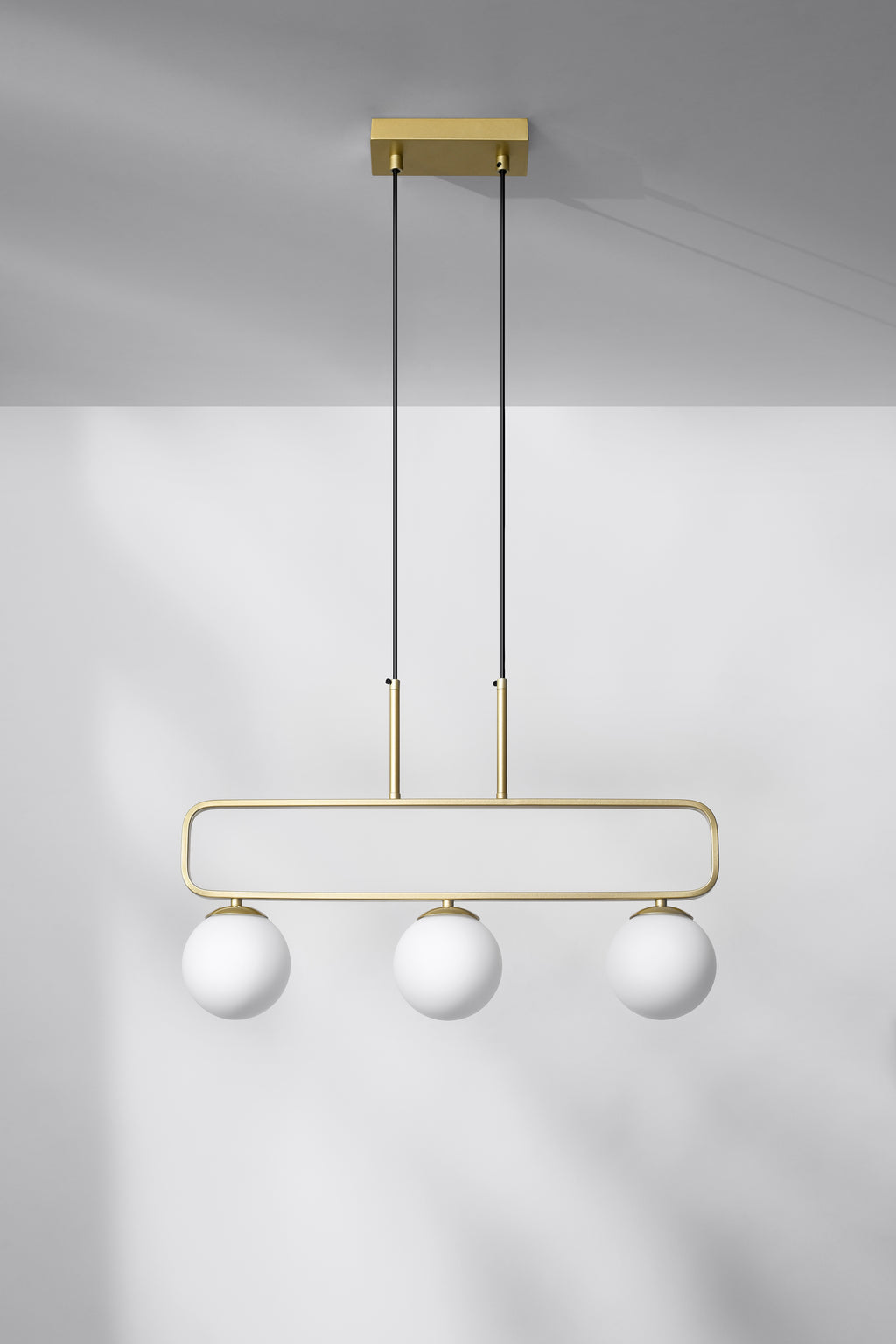 Jove lampa wisząca mosiądz 3x20W G9 klosz biały
