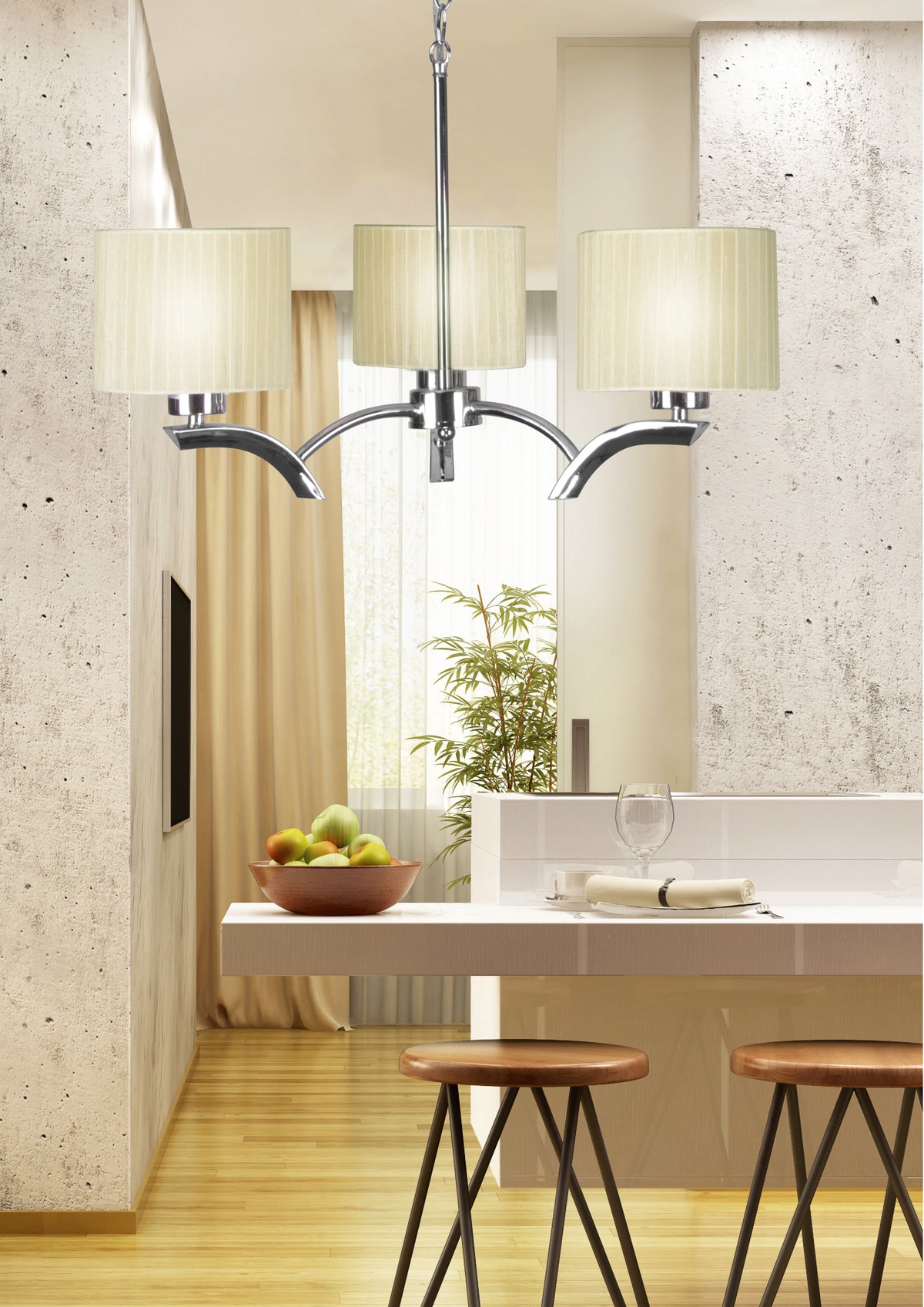DRAGA lampa wisząca 3x60W E27 kremowy