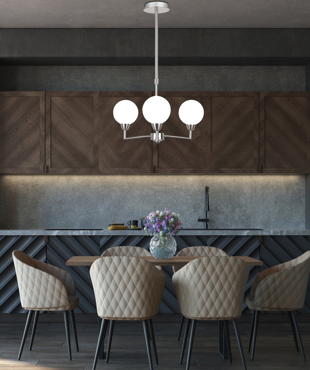 Logos lampa wisząca satynowy 3x25W G9 klosz biały