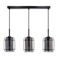 Jonera lampa wisząca czarny 3x40W E27 klosz dymiony