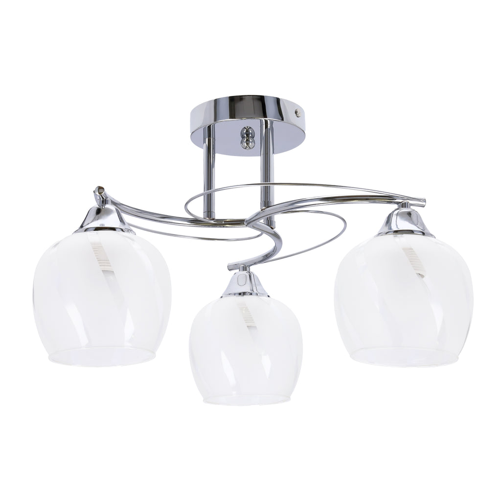 Prego lampa sufitowa chromowy 3x40W E27 klosz bezbarwny