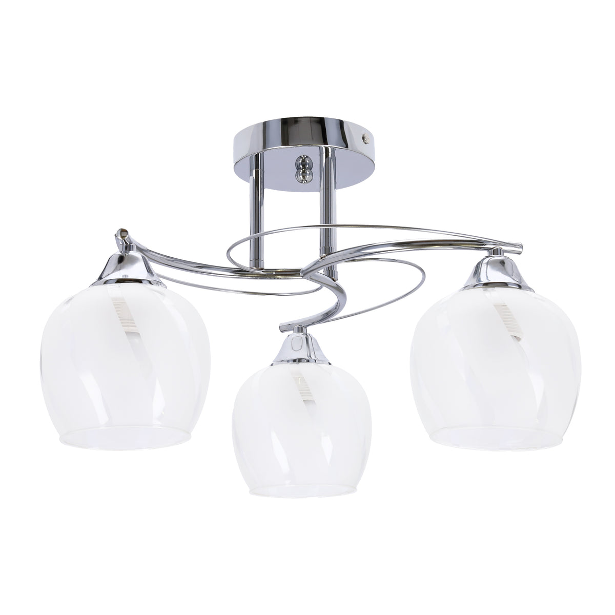 Prego lampa sufitowa chromowy 3x40W E27 klosz bezbarwny