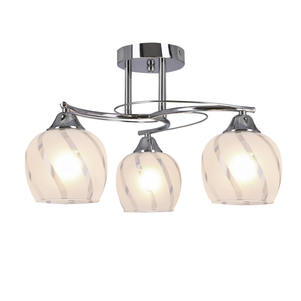 Prego lampa sufitowa chromowy 3x40W E27 klosz bezbarwny