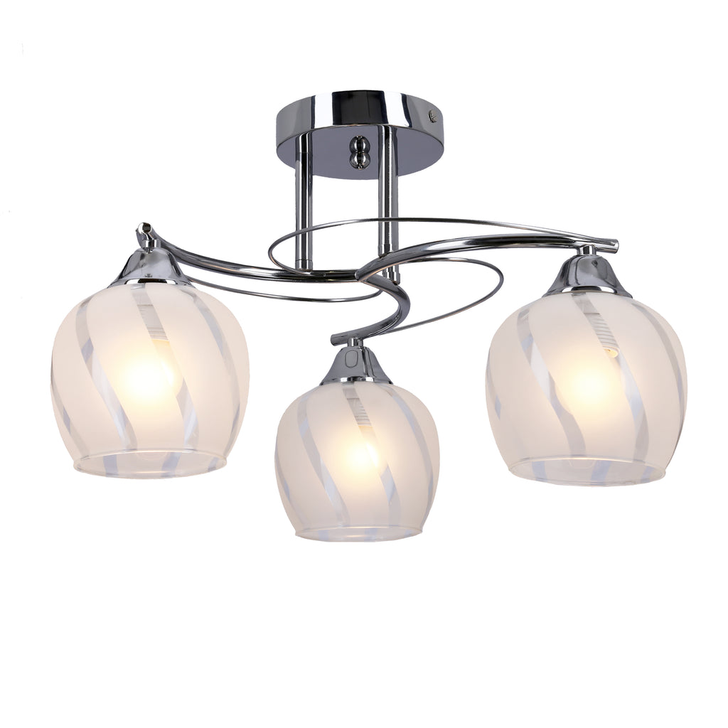 Prego lampa sufitowa chromowy 3x40W E27 klosz bezbarwny