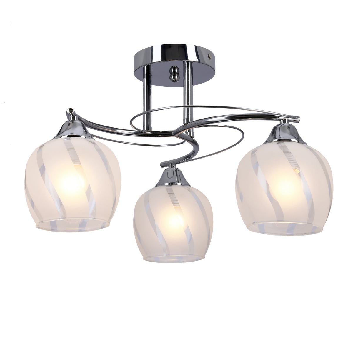 Prego lampa sufitowa chromowy 3x40W E27 klosz bezbarwny