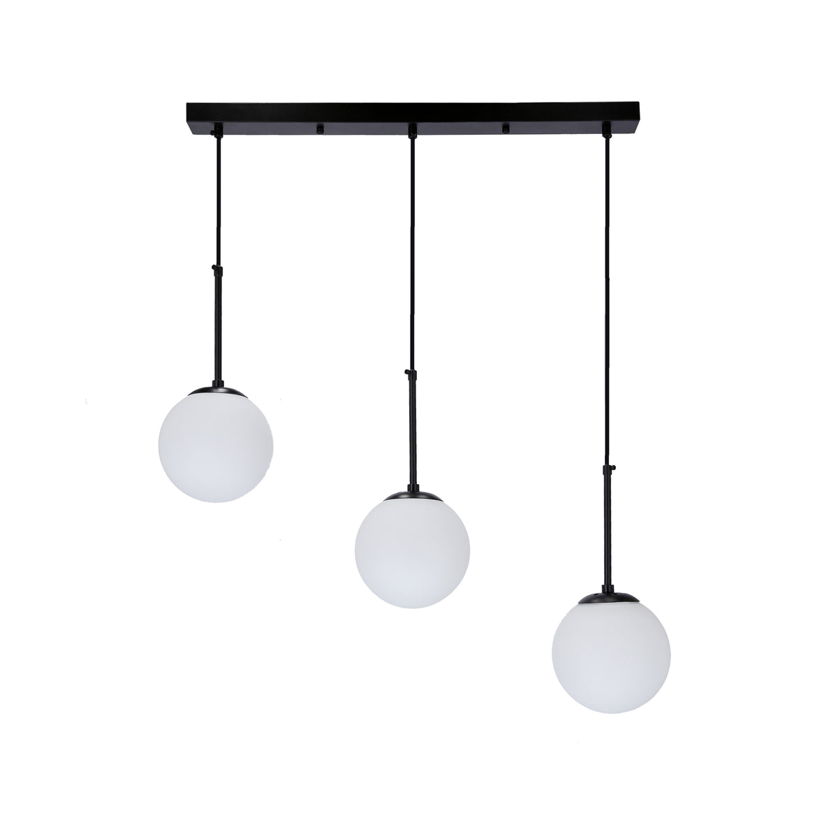 Pompei lampa wisząca czarny 3x40W E27 klosz biały