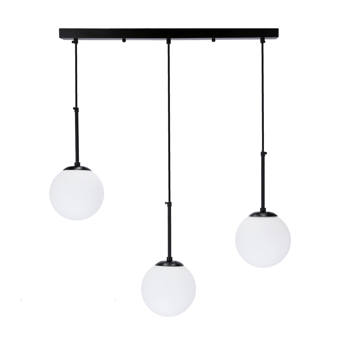 Pompei lampa wisząca czarny 3x40W E27 klosz biały