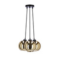 Trio lampa wisząca czarny 3x60W E27 klosz złoty
