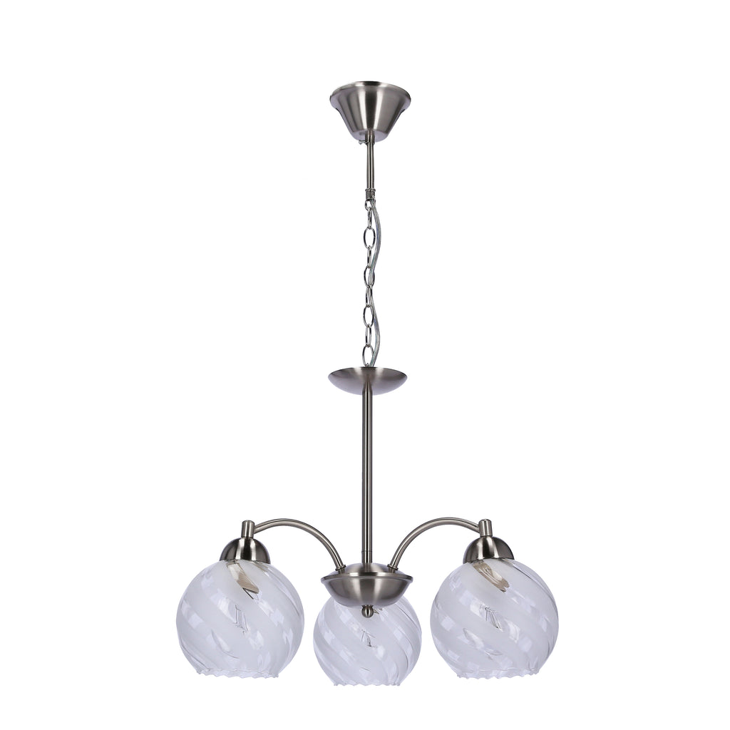 Baida lampa wisząca satynowy 3x60W E27 klosz matowo transparentny
