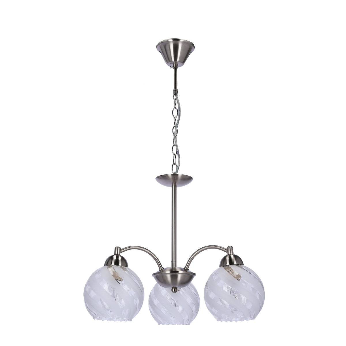 Baida lampa wisząca satynowy 3x60W E27 klosz matowo transparentny