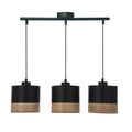 Porto lampa wisząca czarny 3x60W E27 abażur czarny+brązowy