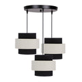 Benta lampa wisząca czarny talerz 3x40W E27 abażur czarny+kremowy