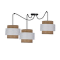 Forni p lampa wisząca czarny 3x40W E27 abażur biały+orzechowy