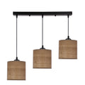 LEGNO lampa wisząca czarny 15 3x40W E27 abażur orzechowy